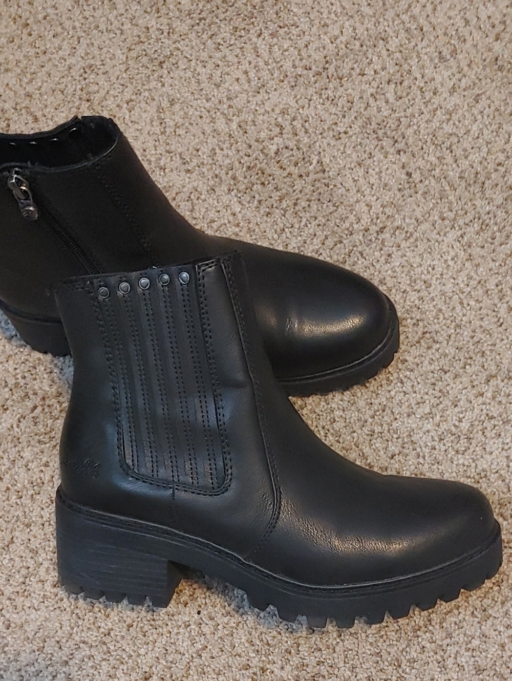 Blowfish Black Lug Sole Chelsea Ankle Boots